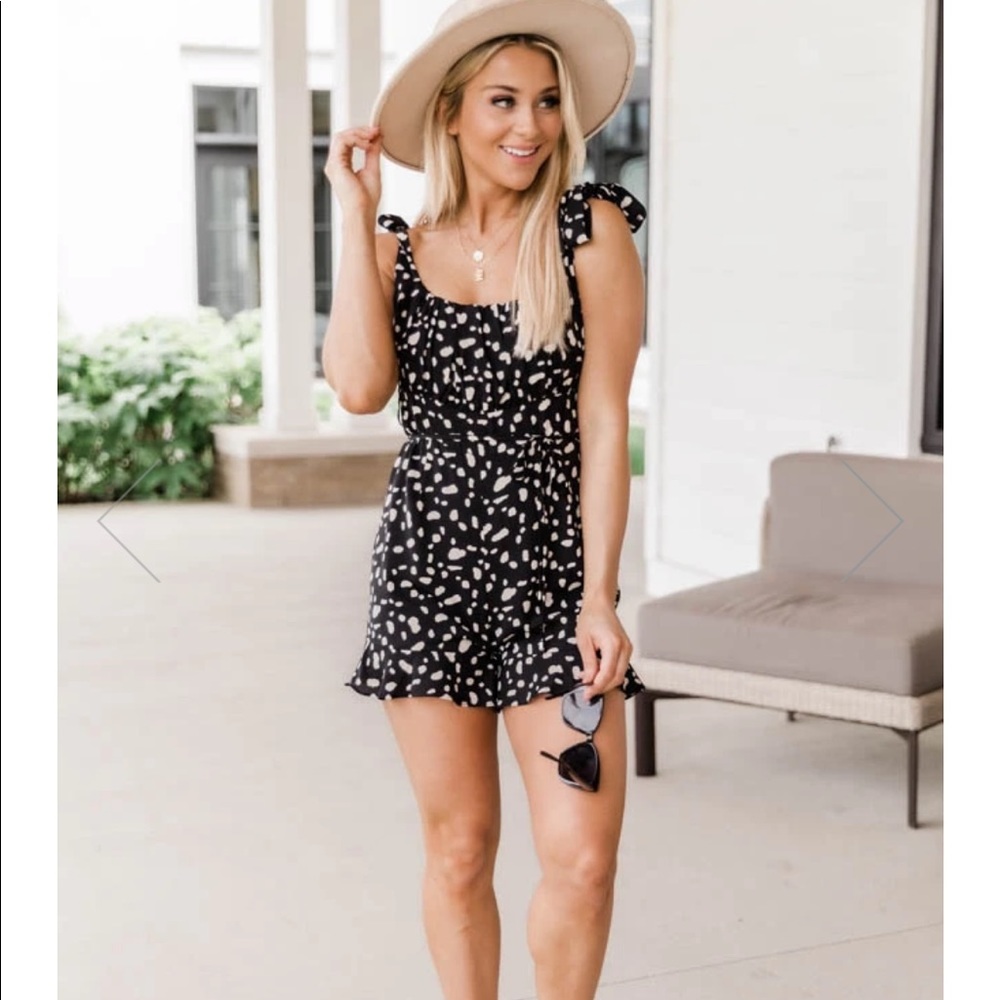 NEW Black and White Spotted Romper